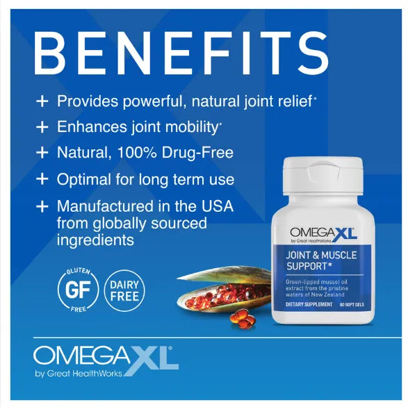 OmegaXL, Green Lipped Mussel, Mussel Oil, Omega Supplement, Joint Support, Joint Health, Omega 3, Softgels, 300 Softgels, Dietary Supplement, Wellness, Mobility Support