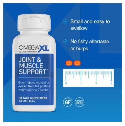 OmegaXL, Green Lipped Mussel, Mussel Oil, Omega Supplement, Joint Support, Joint Health, Omega 3, Softgels, 300 Softgels, Dietary Supplement, Wellness, Mobility Support