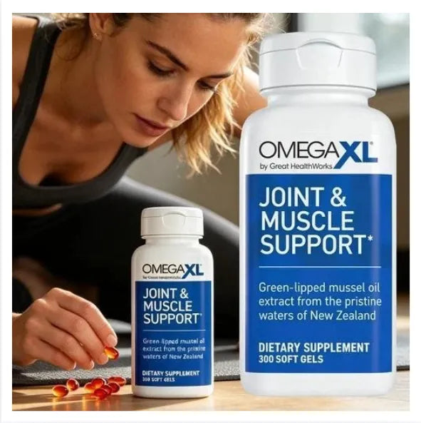 OmegaXL, Green Lipped Mussel, Mussel Oil, Omega Supplement, Joint Support, Joint Health, Omega 3, Softgels, 300 Softgels, Dietary Supplement, Wellness, Mobility Support